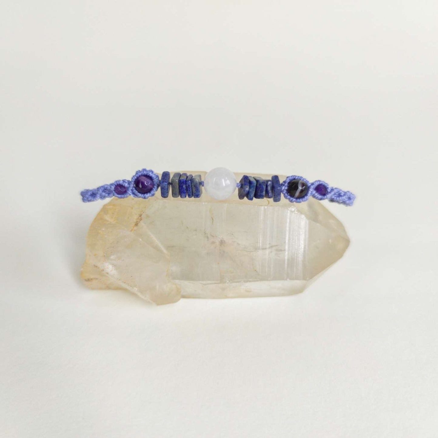 Lapis Lazuli - Achát Makramé karkötő