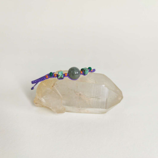 Türkiz - Achát Makramé karkötő