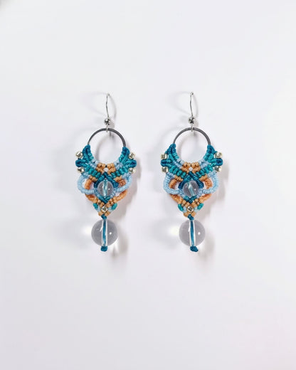 Türkizkék Aphrodite fülbevaló hegyikristállyal