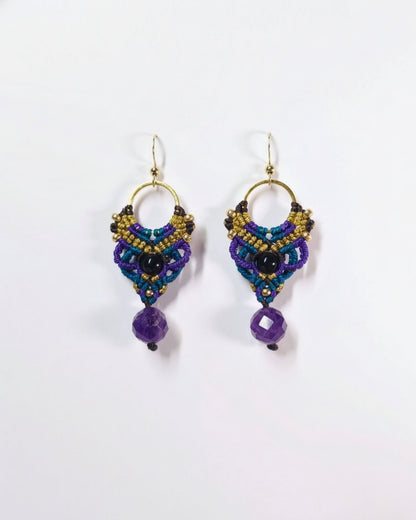 Lila Aphrodite fülbevaló ametiszttel