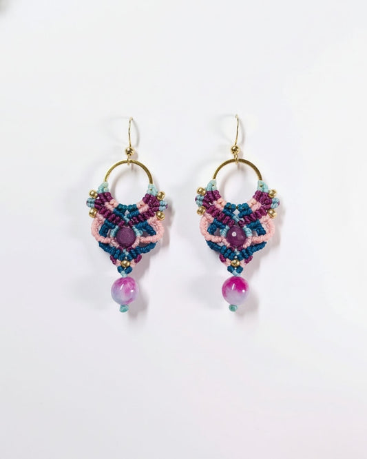 Lila Aphrodite fülbevaló jádéval